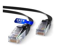 Mr. Tronic Cable Ethernet Cat 6 De 25m, Cable de Red Plano LAN Con Conectores RJ45 Para Internet Rápida & Fiable - Cat6 con Conexión AWG24 | Internet UTP CCA (25 Metros, Negro)