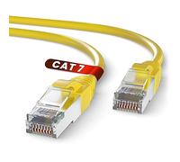 Mr. Tronic Cable Ethernet Cat 7 De 15m, Cable de Red LAN Con Conectores RJ45 Para una Conexión a Internet Rápida & Fiable - Cat7 con Conexión | Internet SFTP (15 Metros, Amarillo)