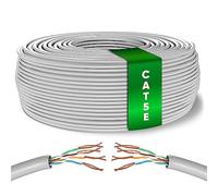 Mr. Tronic Granel Cable Ethernet Cat 5E De 100m, Bulk Cable de Red LAN Para Internet Rápida & Fiable - AWG24 Cat5E Granel, 1 Gbps Internet 100 MHz UTP CCA (100 Metros, Gris)