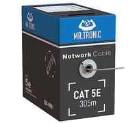Mr. Tronic Granel Cable Ethernet Cat 5E De 305m, Bulk Cable de Red LAN Para Internet Rápida & Fiable - AWG24 Cat5E Granel, 1 Gbps Internet 100 MHz UTP CCA (305 Metros, Gris)