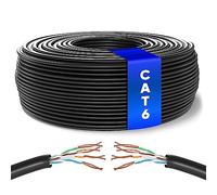 Mr. Tronic Granel Cable Ethernet Cat 6 De 50m, Bulk Cable de Red LAN Para Internet Rápida & Fiable - AWG24 Cat6 a Granel, 1 Gbps Internet 250 MHz UTP CCA (50 Metros, Negro)