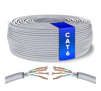 Mr. Tronic Granel Cable Ethernet Cat 6 De 75m, Bulk Cable de Red LAN Para Internet Rápida & Fiable - AWG24 Cat6 a Granel, 1 Gbps Internet 250 MHz UTP CCA (75 Metros, Gris)