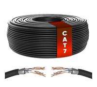 Mr. Tronic Granel Cable Ethernet Cat 7 De 25m, Bulk Cobre Puro Cable de Red LAN Para Internet Rápida & Fiable - 100% Cobre Cat7 a Granel, 10 Gbps Internet 600 MHz SFTP (25 Metros, Negro)