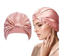 Mr.Van Gorro de dormir 100 % seda de morera, para mujer, protección para el cabello, cubierta nocturna (rosa oscuro)