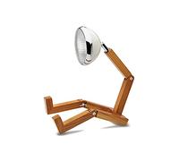 Mr Wattson's Original Lámpara de mesa - hecha a mano ajustable LED mesita de noche + luz de escritorio | 15,5 x 18 - 40 cm | Blanco vintage