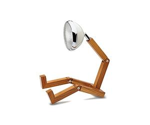 Mr Wattson's Original Lámpara de mesa - hecha a mano ajustable LED mesita de noche + luz de escritorio | 15,5 x 18 - 40 cm | Blanco vintage