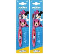 Mr White Cepillo de dientes manual de Minnie Mouse, con cerdas suaves y redondeadas para niños de más de 3 años (Paquete de 2)