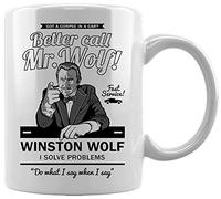 Mr Wolf Solves Problems Ceramic White Mug Coffee Tea Water Cup Office Home
