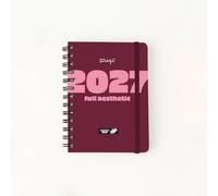 MR. WONDERFUL - Agenda semanal grande 2027 (tamaño pequeño, completo Aesthetic - Agenda semanal compacta de enero a diciembre, papel FSC, pegatinas, frases diarias y cierre elástico