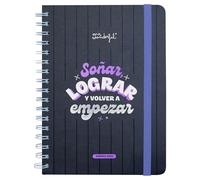 Mr. Wonderful - Agenda Wonder 2025 Semanal - Soñar, lograr y volver a empezar - Incluye 8 Hojas de Pegatinas y Bloc de Notas Adhesivas