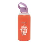Mr. Wonderful - Botella - Estado actual: ¡ni tan mal! - Botella de Cristal libre de BPA con Faja de Silicona - Capacidad 470 ml