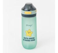 Mr. Wonderful - Botella para Agua Hermética - Mensaje impreso 'Hasta arriba de buena vibra' - Fabricada en Tritan libre de BPA - 600 ml