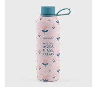 Mr.Wonderful - Botella térmica - Soy 70% agua y 30% prisas - Regalo Día de la Madre - Botella térmica realizada en acero inoxidable 304 de doble capa - Capaciadad: 550 ml