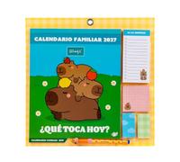 MR. WONDERFUL - Calendario De Pared Magnético Familiar 2027 - ¿Qué Toca Hoy? - Organizador Mensual Con Columnas Por Miembro, Pegatinas, Notas Adhesivas Y Boli Borrable - Papel FSC 34x34 cm
