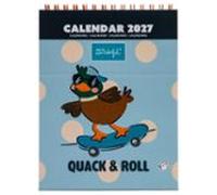 MR. WONDERFUL - Calendario De Escritorio Pequeño 2027 - Quack & Roll - Mini Calendario De Sobremesa Con Peana, Frases Divertidas, Notas Adhesivas, Marcapáginas Y Pegatinas - Papel FSC 18x11 cm