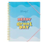 Mr. Wonderful - Carpeta con hojas transparentes - Ready for a great day - Carpeta con Gomas Elásticas - 30 Fundas de Plástico Transparente