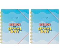 Mr. Wonderful - Carpeta con hojas transparentes - Ready for a great day - Carpeta con Gomas Elásticas - 30 Fundas de Plástico Transparente (Paquete de 2)