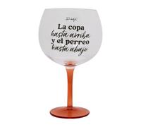 Mr. Wonderful - Copa De Balón Con Mensaje: La Copa Hasta Arriba Y El Perreo Hasta Abajo - Vidrio - Capacidad: 70 Cl.