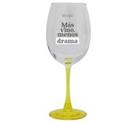 Mr. Wonderful - Copa de vino - Más vino, menos drama - Copa de vino con mensaje - Realizada en vidrio - Capacidad: 47 cl.