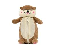 Mr. Wonderful Estuche de Peluche Lazy Nutria - Estuche Escolar con Cremallera - Suave y Original