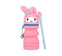 MR. WONDERFUL - Estuche De Silicona Extensible + Bolígrafo Borrable Bo-Bo Hello Kitty - My Melody - Estuche Con Cremallera Que Se Despliega De 12,5 A 20 cm - Incluye Boli Borrable Bo-Bo Con Tinta Azul