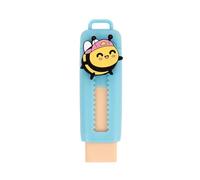 Mr. Wonderful Goma de Borrar con Funda Dosificadora Abeja - Goma Escolar Retráctil para Estuche