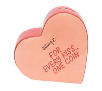 Mr. Wonderful - Hucha corazón - For Every Kiss, One Coin - Hucha para Ahorrar Personalizada - Incluye tapón Inferior para extraer lo ahorrado