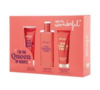 MR WONDERFUL - I'm the Queen of Hearts Colonia + Crema Manos + Crema de Cuerpo Glow Edition 75ml, Estuche de Regalo Mujer, Eau de Toilette Femenina, Aroma Frutal Gourmand
