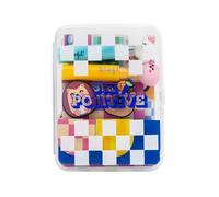 Mr. Wonderful - Kit Papelería Creativa Stay Positive para Decorar Agenda - Set con Pegatinas, Subrayadores, Marcapáginas y Minilibreta