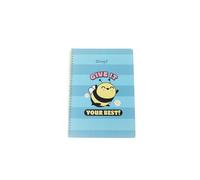 Mr. Wonderful - Libreta A4 Abeja Tapa Dura - Encuadrenación en Espiral - Give it your best! - 160 páginas cuadriculadas - Incluye pegatinas