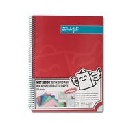 Mr. Wonderful - Libreta A4 Roja - 240 páginas cuadriculadas Microperforadas - Tapa Extradura - Encuadrenación en Espiral- Incluye pegatinas