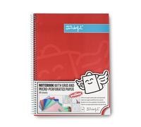 Mr. Wonderful - Libreta A4 Roja - Hojas de Cuadrícula y Microperforadas - 80 páginas - Tapa Extradura - Encuadrenación en Espiral - Incluye pegatinas