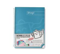 Mr. Wonderful - Libreta A4 Turquesa - 240 páginas cuadriculadas Microperforadas - Tapa Extradura - Encuadrenación en Espiral- Incluye pegatinas