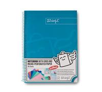 Mr. Wonderful - Libreta A4 Turquesa - Hojas de Cuadrícula y Microperforadas - 80 páginas - Tapa Extradura - Encuadrenación en Espiral - Incluye pegatinas