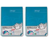 Mr. Wonderful - Libreta A4 Turquesa - Hojas de Cuadrícula y Microperforadas - 80 páginas - Tapa Extradura - Encuadrenación en Espiral - Incluye pegatinas (Paquete de 2)