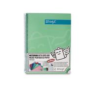 Mr. Wonderful - Libreta A4 Verde - 240 páginas cuadriculadas Microperforadas - Tapa Extradura - Encuadrenación en Espiral- Incluye pegatinas