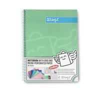 Mr. Wonderful - Libreta A4 Verde - Hojas de Cuadrícula y Microperforadas - 80 páginas - Tapa Extradura - Encuadrenación en Espiral - Incluye pegatinas