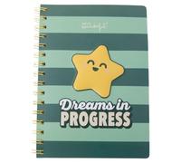 Mr. Wonderful - Libreta A5 3D Estrella - Encuadernación en Espiral - Dreams in progress - 160 páginas blancas