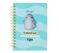 Mr. Wonderful - Libreta A5 3D squishy tiburón - I stand out everywhere I go - Libreta de tamaño A5 con encuadernación en espiral - 160 páginas blancas