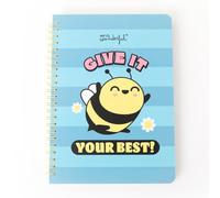 Mr. Wonderful - Libreta A5 Abeja Tapa Dura - Encuadrenación en Espiral - Give it your best! - 160 páginas cuadriculadas - Incluye pegatinas
