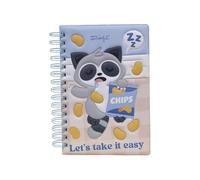 Mr. Wonderful Libreta A5 con Squishy - Lazy Mapache - 240 Páginas Blancas FSC - Antiestrés