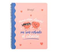 Mr. Wonderful - Libreta A5 - ¡Manos arriba, atención! Me has robado el corazón - Incluye 3 hojas de pegatinas - 100 páginas