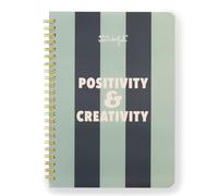 Mr. Wonderful - Libreta A5 Tapa Dura - Encuadrenación en Espiral - Positivity & creativity - 160 páginas cuadriculadas - Incluye pegatinas