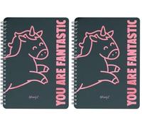 Mr. Wonderful - Libreta a5 unicornio negra you are fantastic (Paquete de 2)