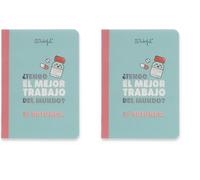 Mr. Wonderful - Libreta A6 con hojas Pautadas a Rayas - 160 páginas - notebook - ¿Tengo el mejor trabajo del mundo? SÍ rotundo - Encuadernación cosida (Paquete de 2)