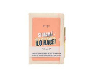 Mr. Wonderful - Libreta con bolsillo + boli - Si mamá dice que lo hace, ¡lo hace! - Regalo para mamá - Incluye goma elástica, boli, cinta marcapáginas y bolsillo - 240 páginas a rayas