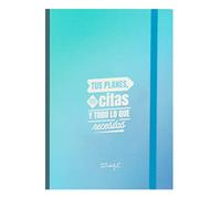 Mr. Wonderful Libreta con notas adhesivas azul - Tus planes, tus citas y todo lo que necesitas