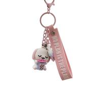 Mr. Wonderful - Llavero Lazy Conejito con Charms - No Plan Is the Plan - Llavero de Caucho y Metal con Mensaje - Accesorio Original