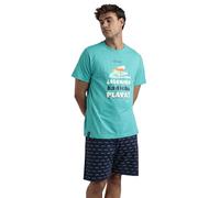 Mr. Wonderful Pijama Hombre Verano 100% Algodón - Pijama Manga Corta Generals para Hombre - Pantalón Corto con Cinturilla Ajustable Estampado - Tejido