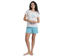 Mr. Wonderful Pijama Mujer Verano Algodón - Pijama Manga Corta Sketch para Mujer - Pantalón Corto con Cinturilla Ajustable Estampado - Tejido Suave al